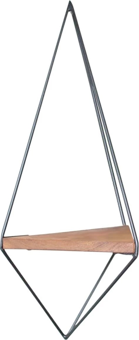 Raft dekorativ për mur, dru arre, metal i zi, Hanah Home, Wr039 Raft dekorativ për mur, dru arre, metal i zi, Hanah Home, Wr039