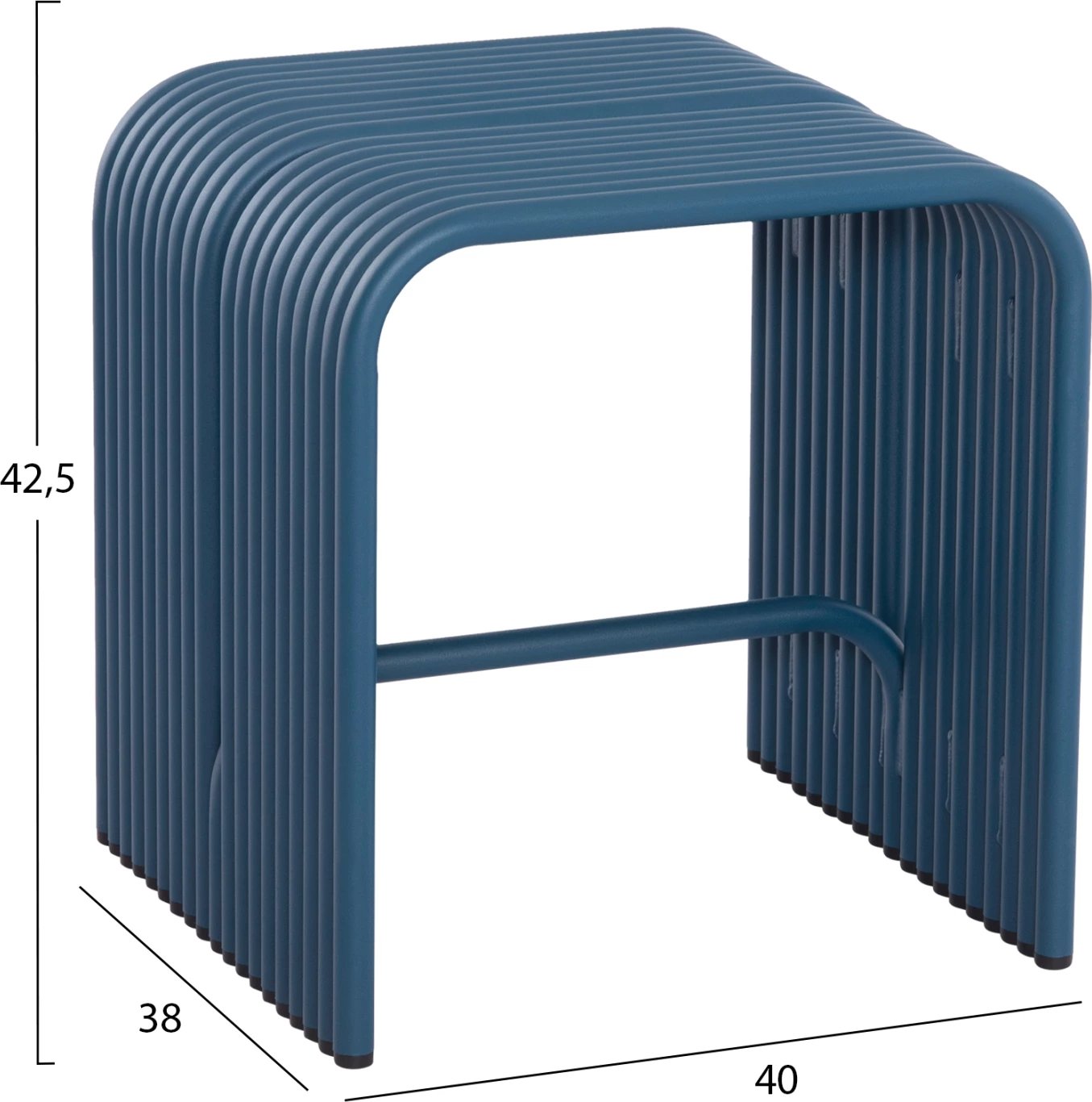 Karrige pa mbështetëse INTREPID, alumin, ngjyrë kaltër, 40x38x42.5cm