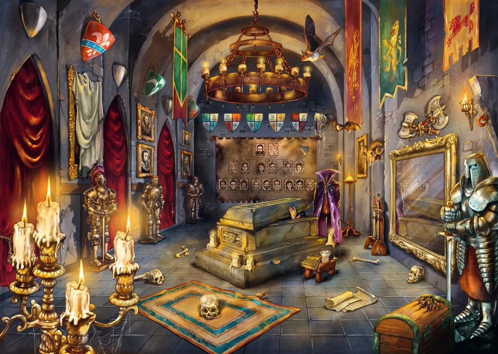 Puzzle Ravensburger Vampire Castle 1000 pjesë, karton