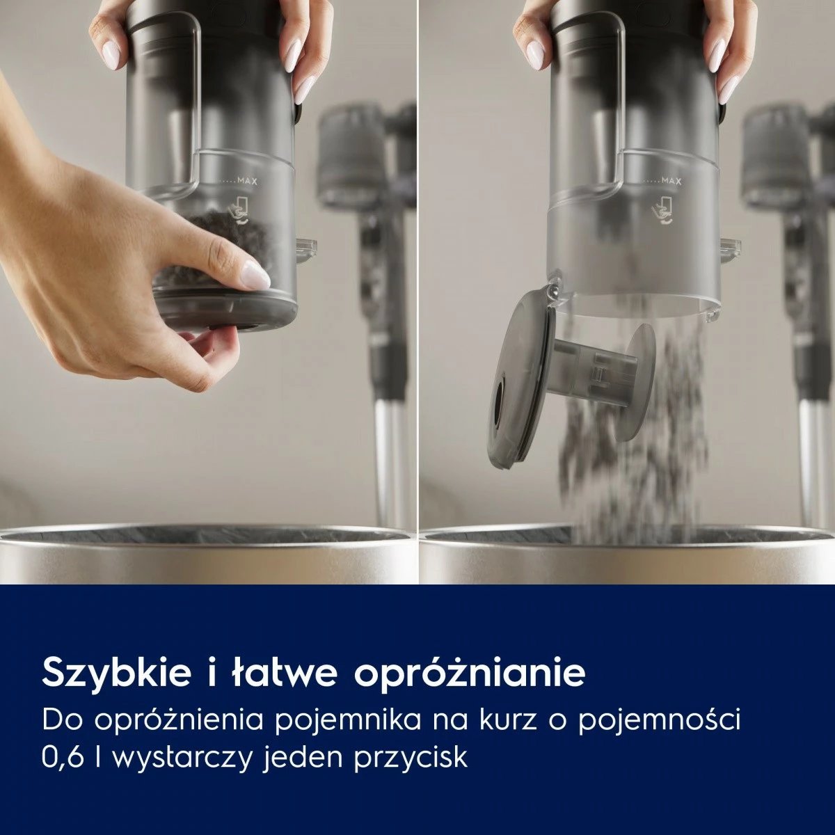 Fshesë me korrent pa kabllo, Electrolux Clean 600 EP61CB21OG, depozitë 0.6 L, deri 50 min, 79 dB, jeshile
