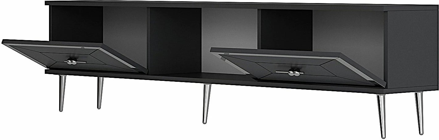 Komodë TV Skye Decor, ngjyrë antracit dhe argjendi, Arno