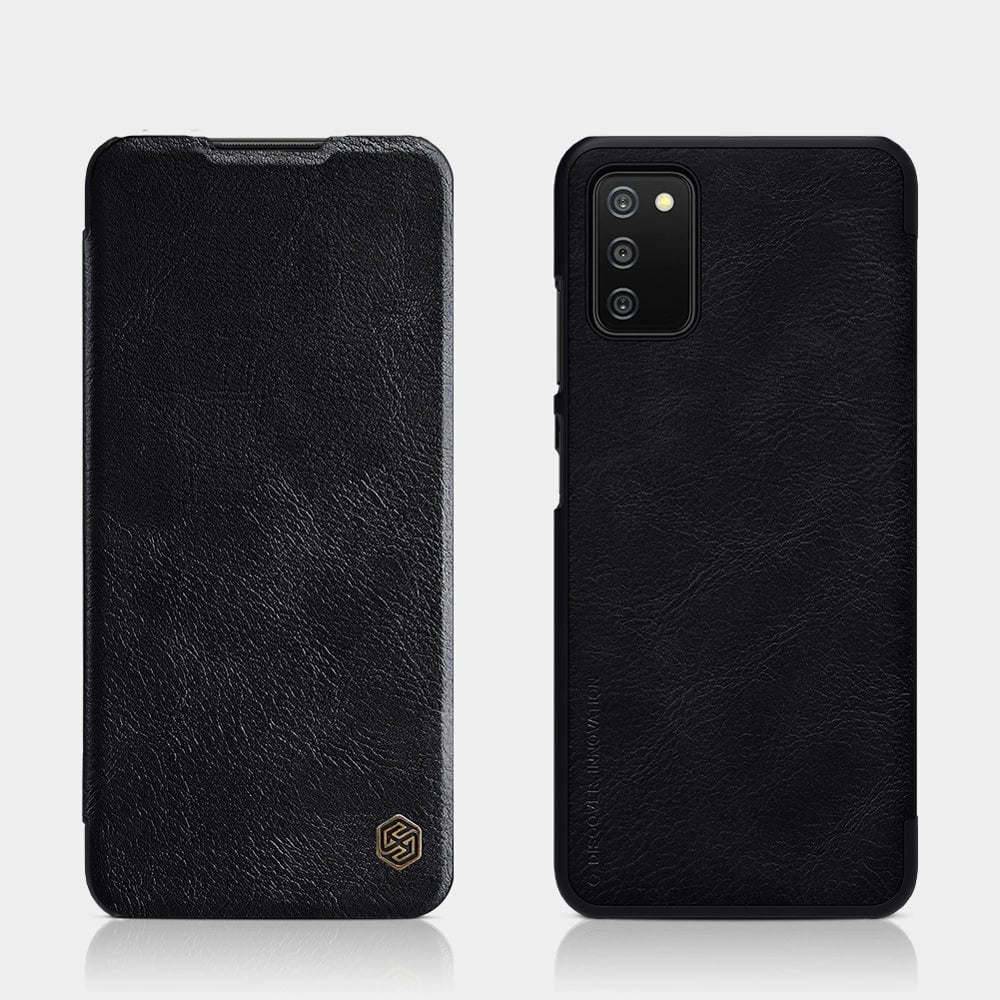 Mbështjellës Nillkin Qin për Samsung Galaxy A03s, lëkurë ekologjike, i zi