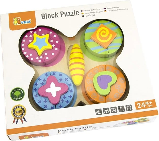 Puzzle druri, Viga, Butterfly, 215x195x35 mm, shumëngjyrësh