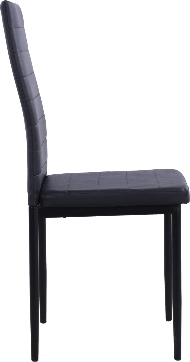 Karrige metalike Lady FH0037.12, kornizë metalike e zezë PU, set prej 4 copash, 40x48x95 cm
