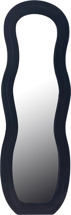 Pasqyrë Glinde, kadife e zezë, 90x3.5x150cm