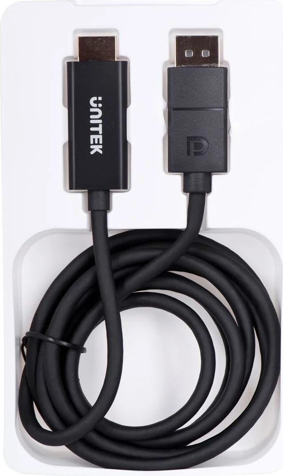 Përshtatës kabllor Unitek, HDMI-1.2, DP, 60 Hz,1.9 m, i zi