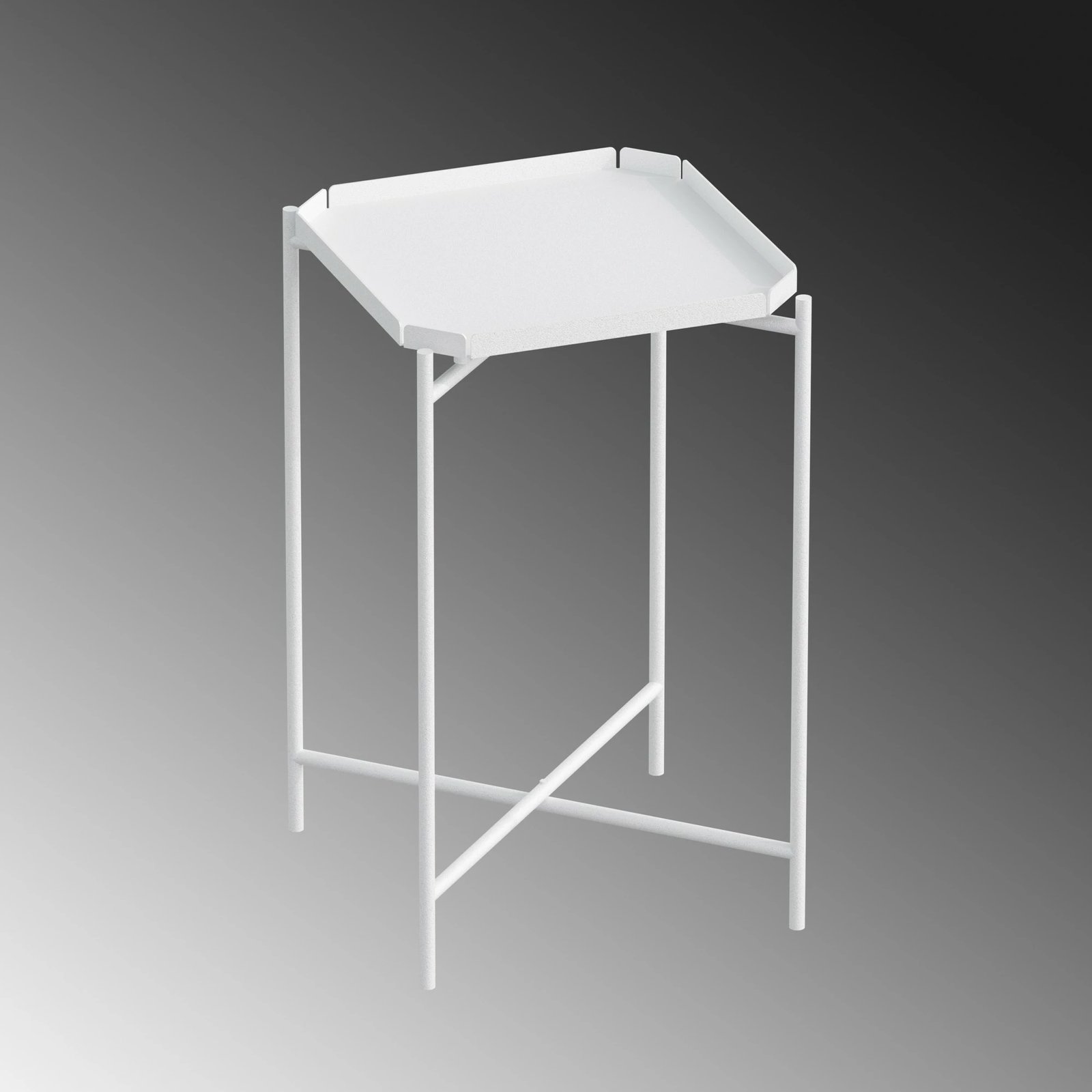 Tavolinë kafeje metalike, e bardhë, Hanah Home, SHB-008-B