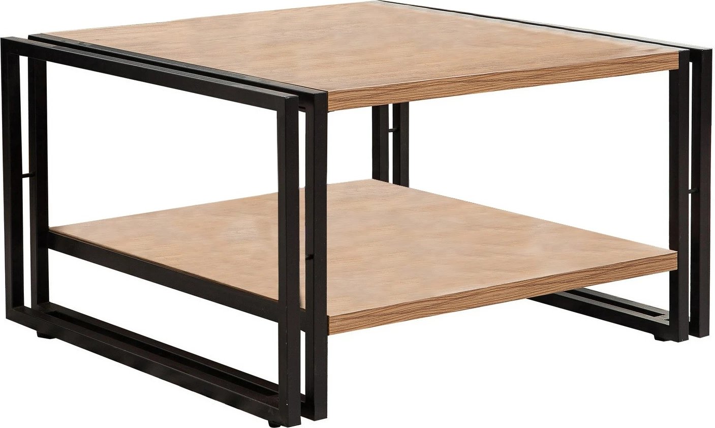 Tavolinë kafeje dy-katëshe, ngjyrë Atlantic Pine dhe e zezë, Cosmo Arena