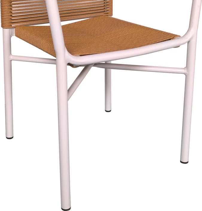 Tavolinë me karrige Kliton, set prej 7 copë,, alumin, ngjyrë e bardhë, 150x80x74cm