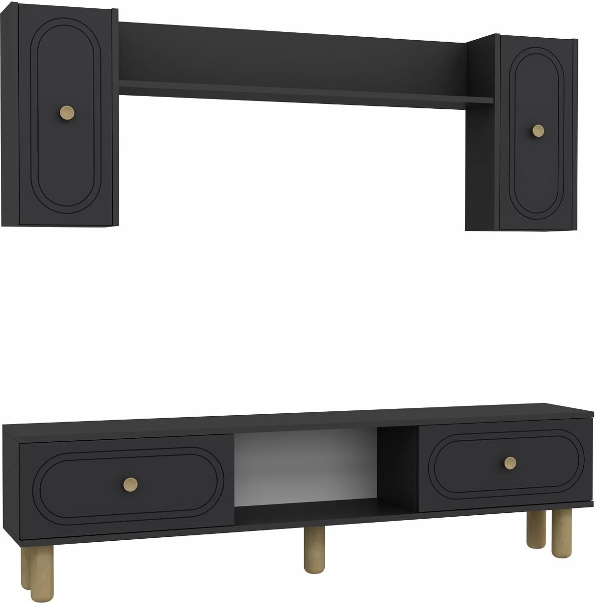 Komodë TV Skye Decor, ngjyrë antracit, Polen Bohem