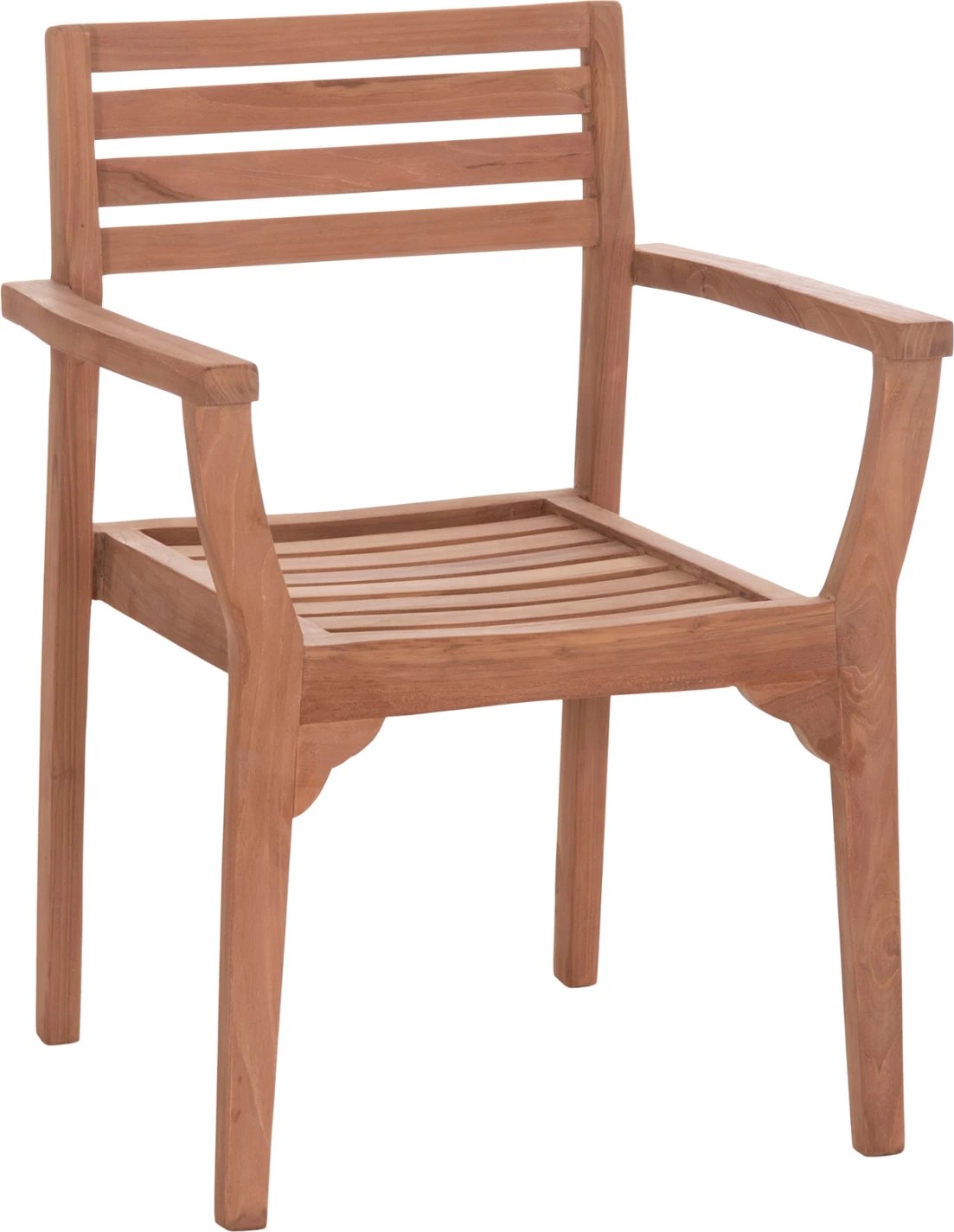 Karrige ngrënie për jashtë Ermioni, dru tik natyral, 60x59x84cm