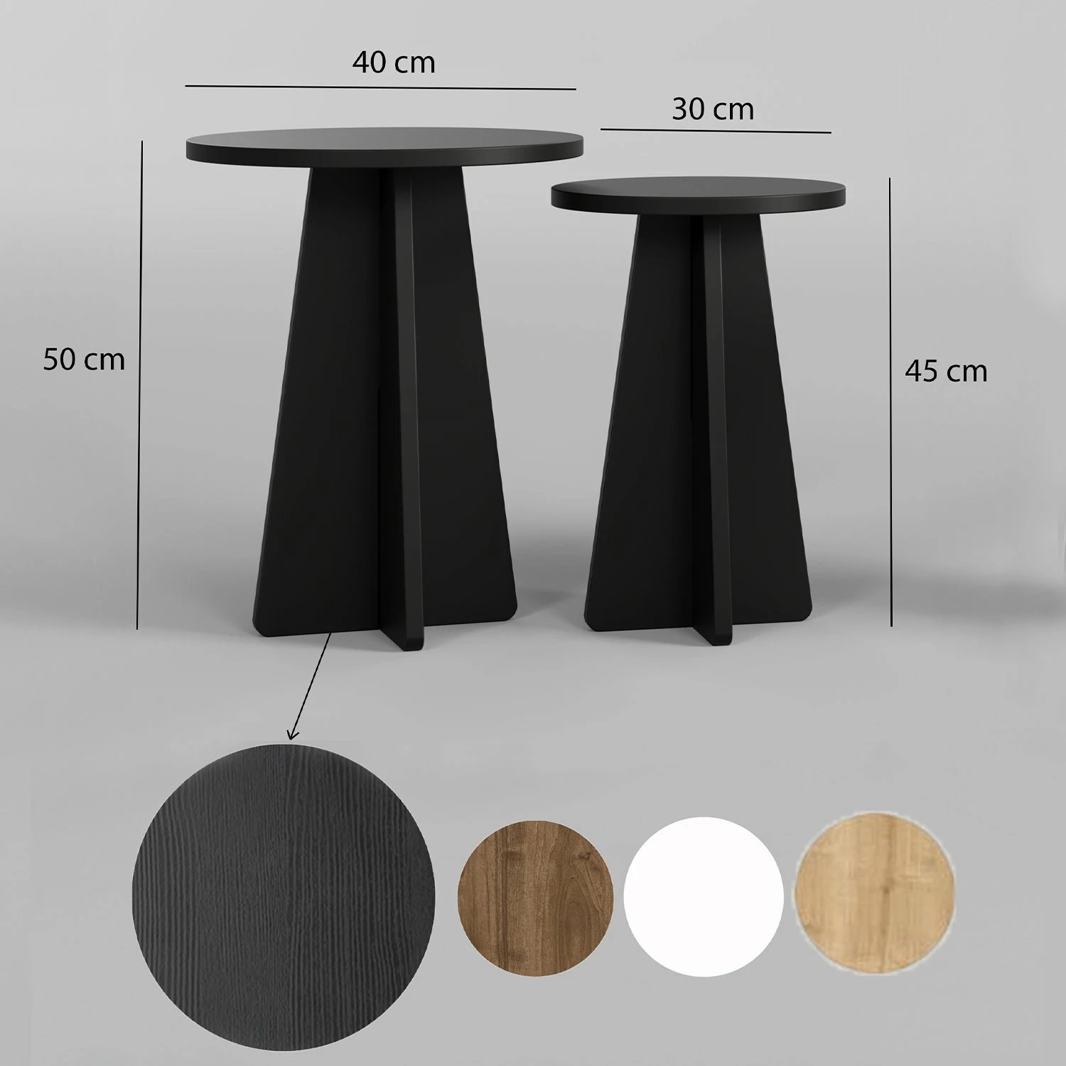 Set tavolinash kafeje Hanah Home, Mushroom 2, e zezë Set tavolinash kafeje Hanah Home, Mushroom 2, e zezë