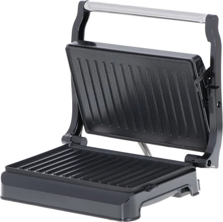 Grill elektrik, Adler, AD 3052, 23x14.5 cm, 700W/1200W max, pllaka jo-ngjitëse, e zezë-argjend