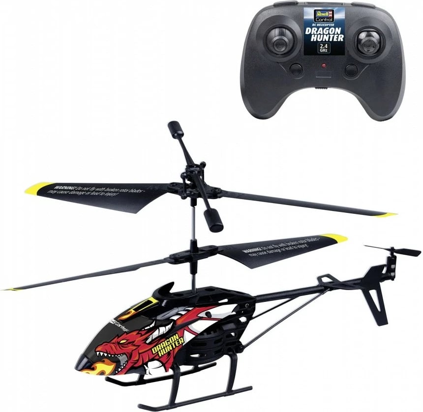 Helikopter RC Revell Dragonhunter, 12 x 4 x 21 cm, i zi/e kuqe/e verdhë