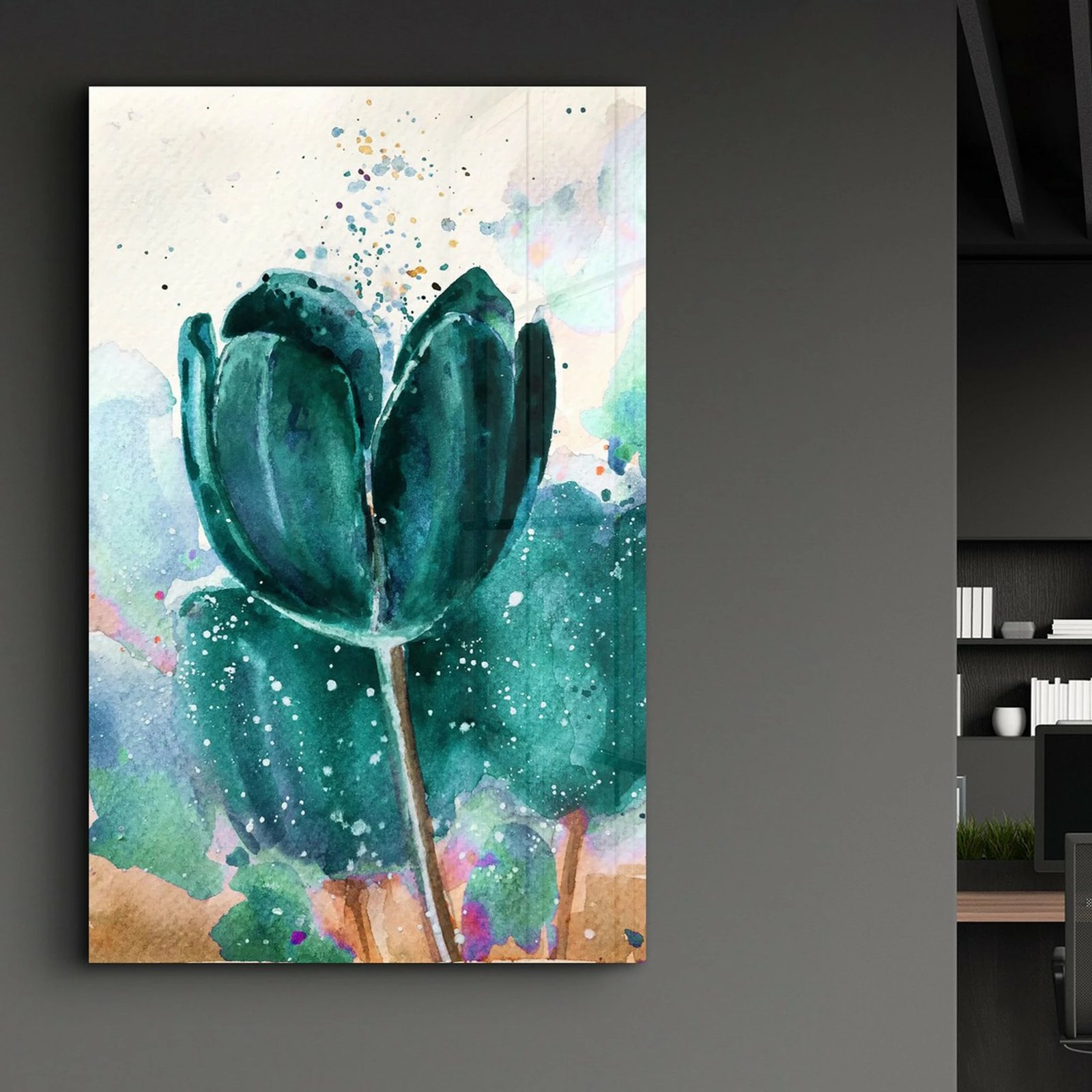 Pikturë dekorative prej xhami të temperuar, shumëngjyrëshe, CAM-4067, 46x72cm