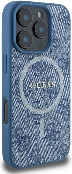 Mbështjellës Guess 4G Ring Classic Logo MagSafe për iPhone 16 Pro, Kaltër Mbështjellës Guess 4G Ring Classic Logo MagSafe për iPhone 16 Pro, Kaltër