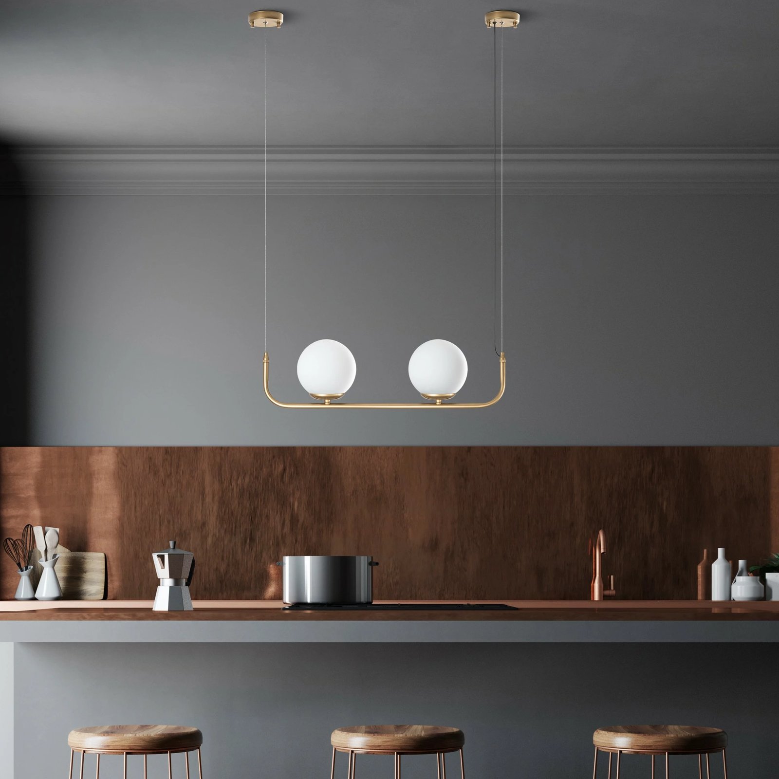 Llambë tavani Opviq Faruk - 13711, trup metalik, ngjyrë ari