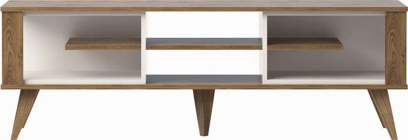 Komodë TV Skye Decor, ngjyrë lis dhe e bardhë, Ionis