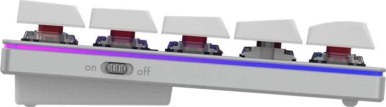 Tastierë mekanike Aqirys Agena, 65%, 68 taste, Gateron Red, RGB, wireless & me kabllo, e bardhë