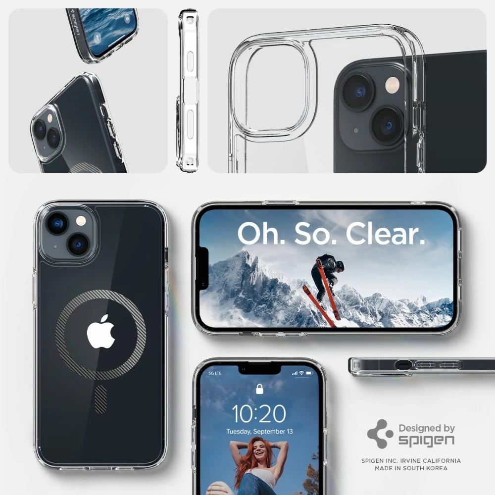 Mbështjellës Spigen Ultra Hybrid Mag për iPhone 14 Plus, MagSafe, Transparent Gri
