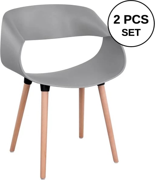 Karrige me krahë prej polipropileni Maggie FH8600.10 ngjyrë gri 59x53x80 cm, set prej 2 copë