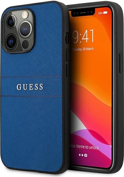 Mbështjellës Guess GUHCP13LPSASBBL për iPhone 13/13 Pro 6.1", kaltër