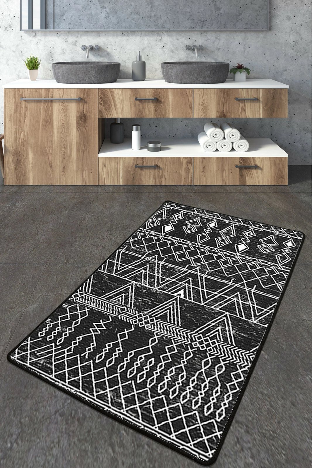 Tapet për banjo Mijölnir, Straordinario, ngjyrë e zezë, Djt, 70x120