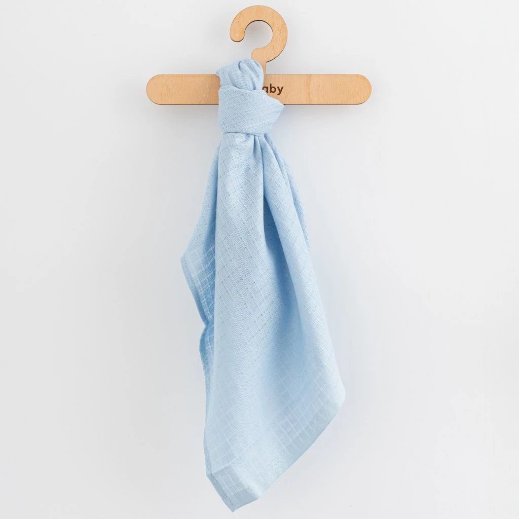 Pelena pambuku, New Baby, 70x80 cm, 100% pambuk, për djem, blu, set 3 copë