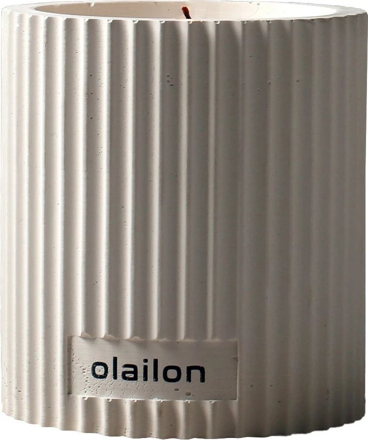 Qiri dekorativ prej betoni, aromë vanilje dhe trëndafili, i bardhë, Damla v2