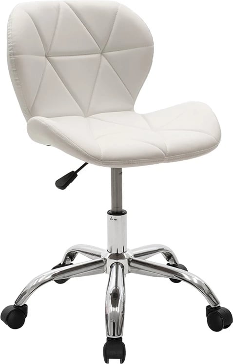 Karrige zyre Frea II, lëkurë sintetike e bardhë, 47x52x82-95 cm