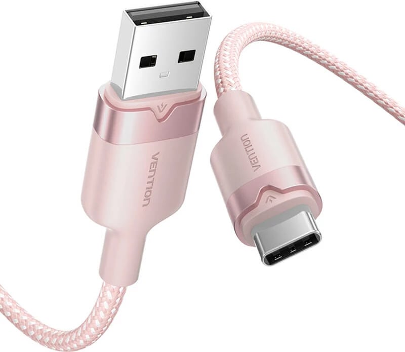Kabllo USB 2.0 A në USB-C Vention CTNPF, 1m, Rozë