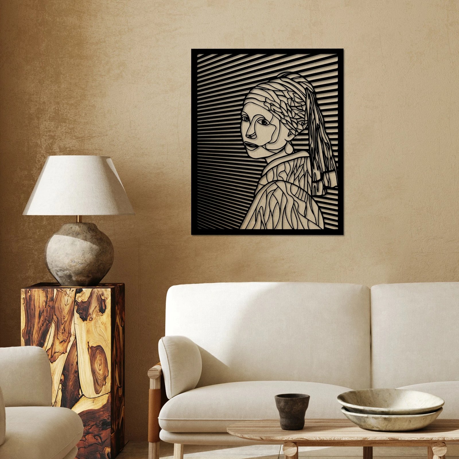 Aksesor dekorativ metalik për mur, Wallity, Vermeer, ngjyrë e zezë, 45.5x56cm