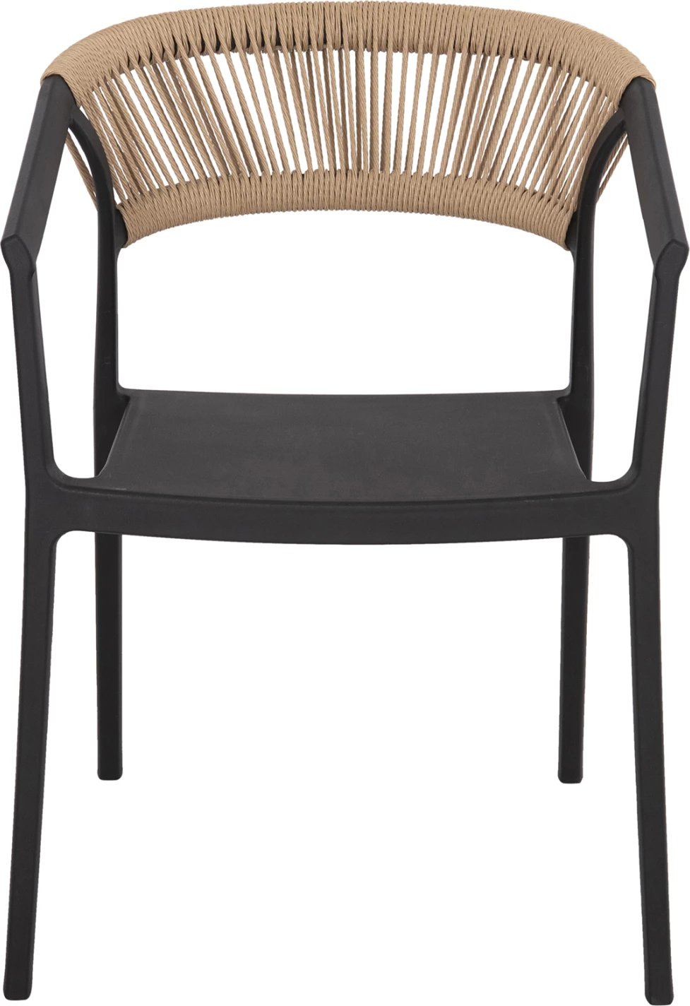 Karrige BOGI polipropileni, ngjyrë zezë me litar bezhë, FH6240.02, 54x53x75 cm