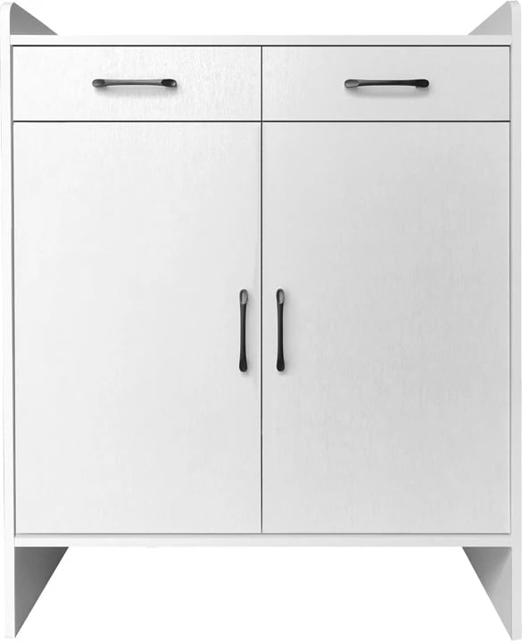 Raft këpucësh Gazen për 12 palë me sirtarë, ngjyrë e bardhë, 80x33x100cm