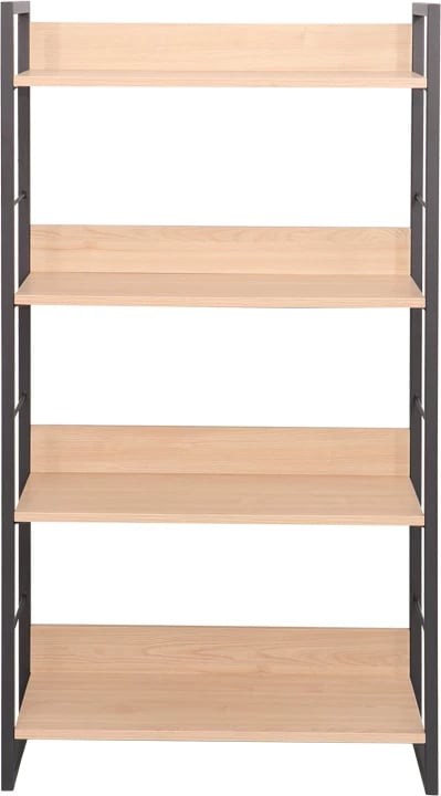 Raft librash Dorfie, ngjyrë natyrale me metal të zi, 70x30x124.5cm