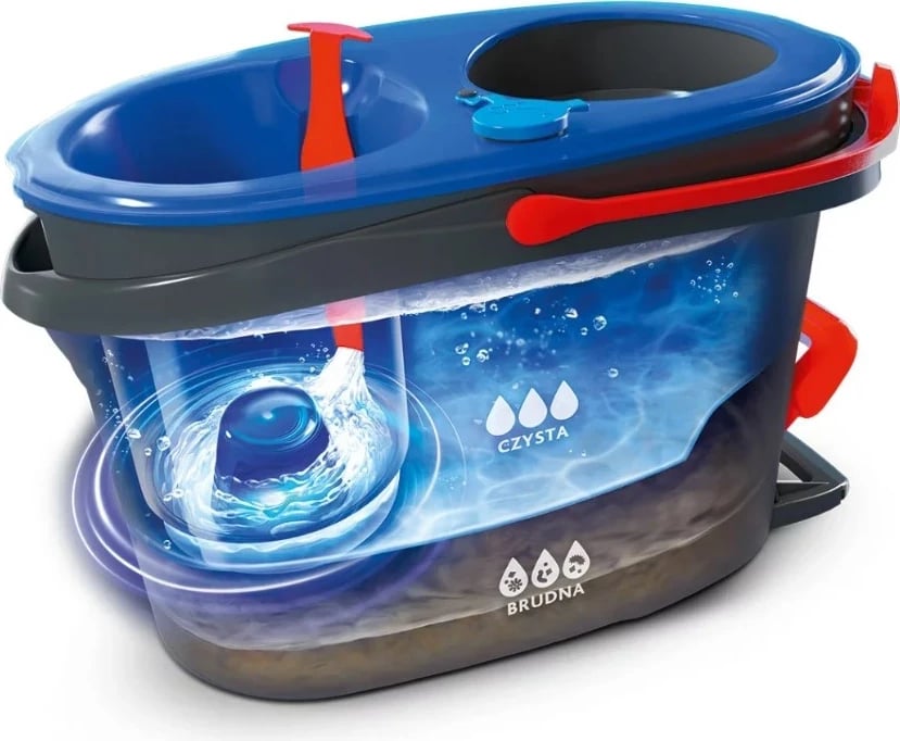 Mop rrotullues Vileda H2prO me kovë, mikrofibër, i zi
