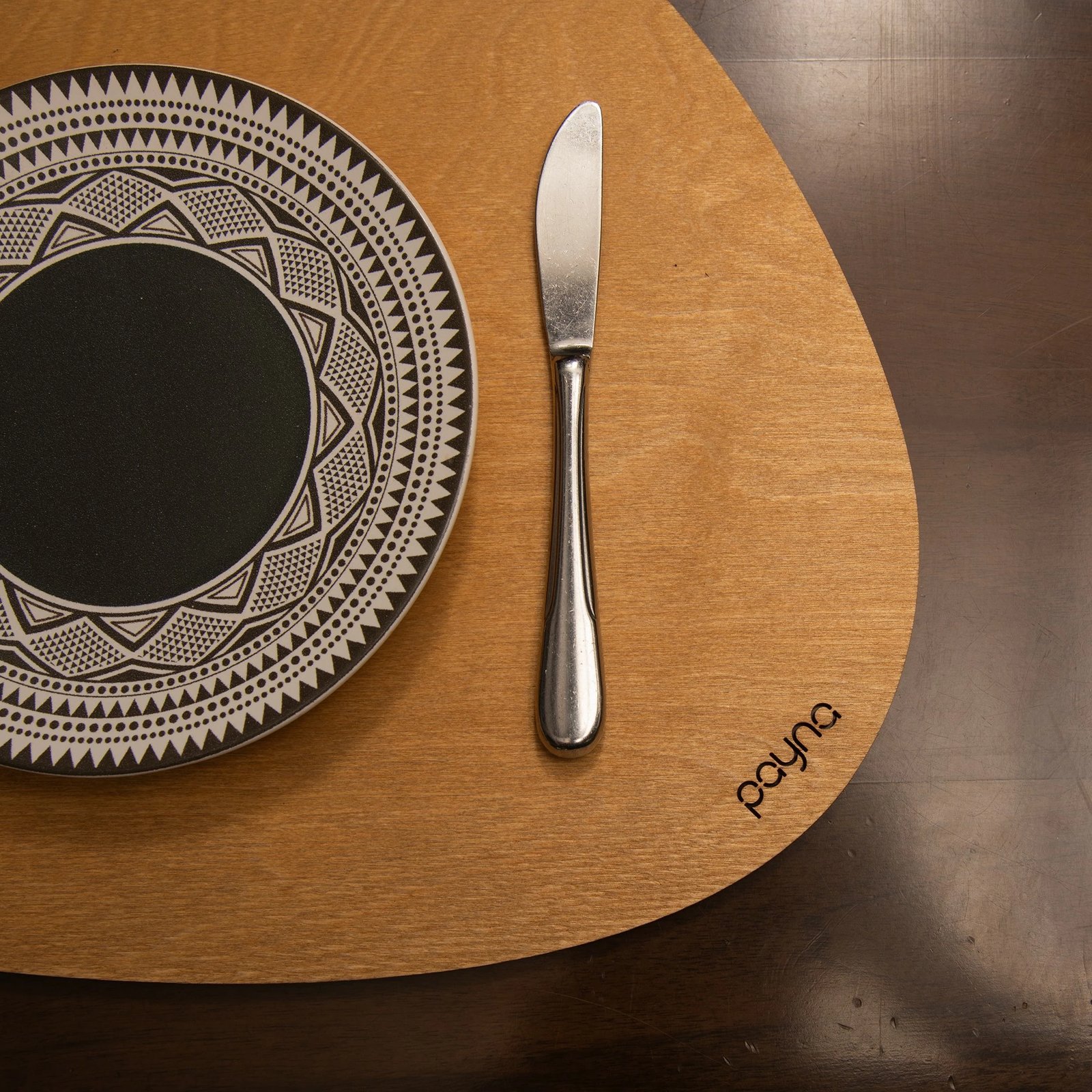 Set nënshtrues tavoline prej druri, ngjyrë mjaltë, Hermia, 4 copë