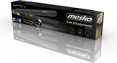 Piaster flokësh Adler MS 2311, pllaka qeramike 20x90mm, ngrohje e shpejtë PTC, 32W, kabllo rrotulluese, tregues drite, e zezë