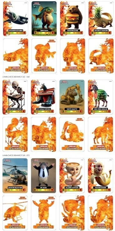 Kartela koleksioni Pulio Brainrot Laminacard 1180596, 5 karta për sashe, display 24 sashe