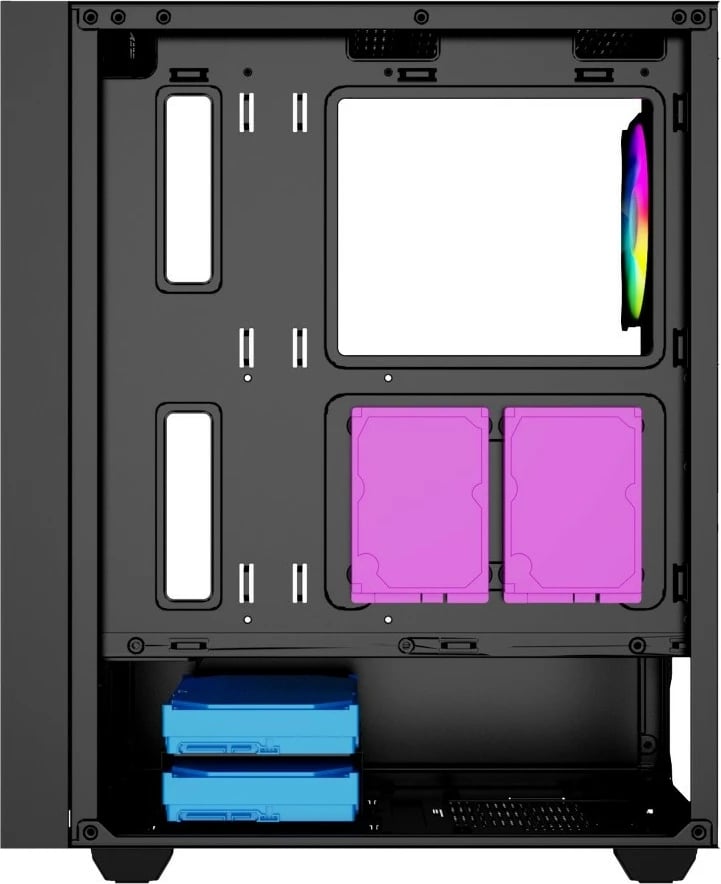 Kasë Gembird Fornax 4000 ARGB, Midi Tower, ATX, ITX, Micro ATX, e zezë