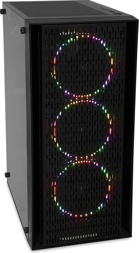 Kasë iBOX Cetus OCT 903, Midi Tower, ATX/Mini-ATX, 4 ventilatorë LED, xham i temperuar, e zezë