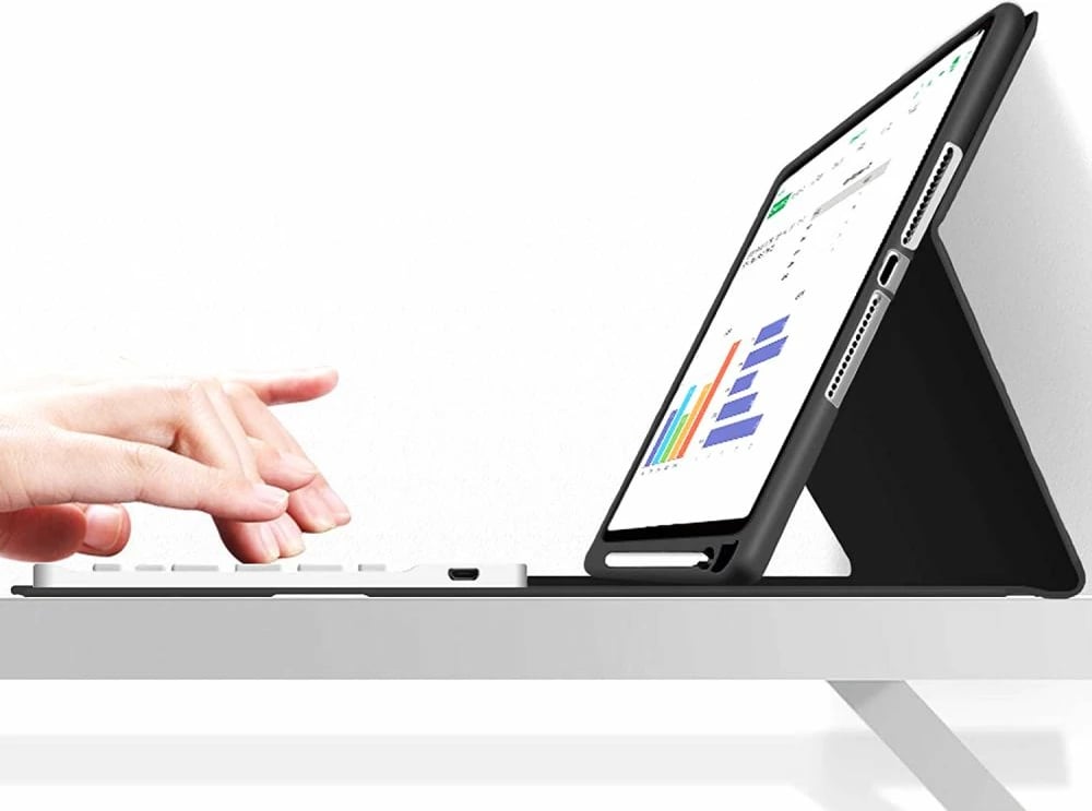 Mbështjellës me tastierë Bluetooth Tech-Protect SC Pen për iPad Air 10.9"/11", i zi, me vend për stilolaps