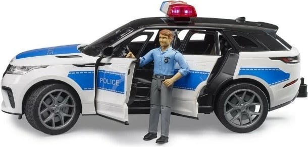 Set lodër makinë policie BRUDER Range Rover Velar me figurë polic, 1:16, shumëngjyrëshe
