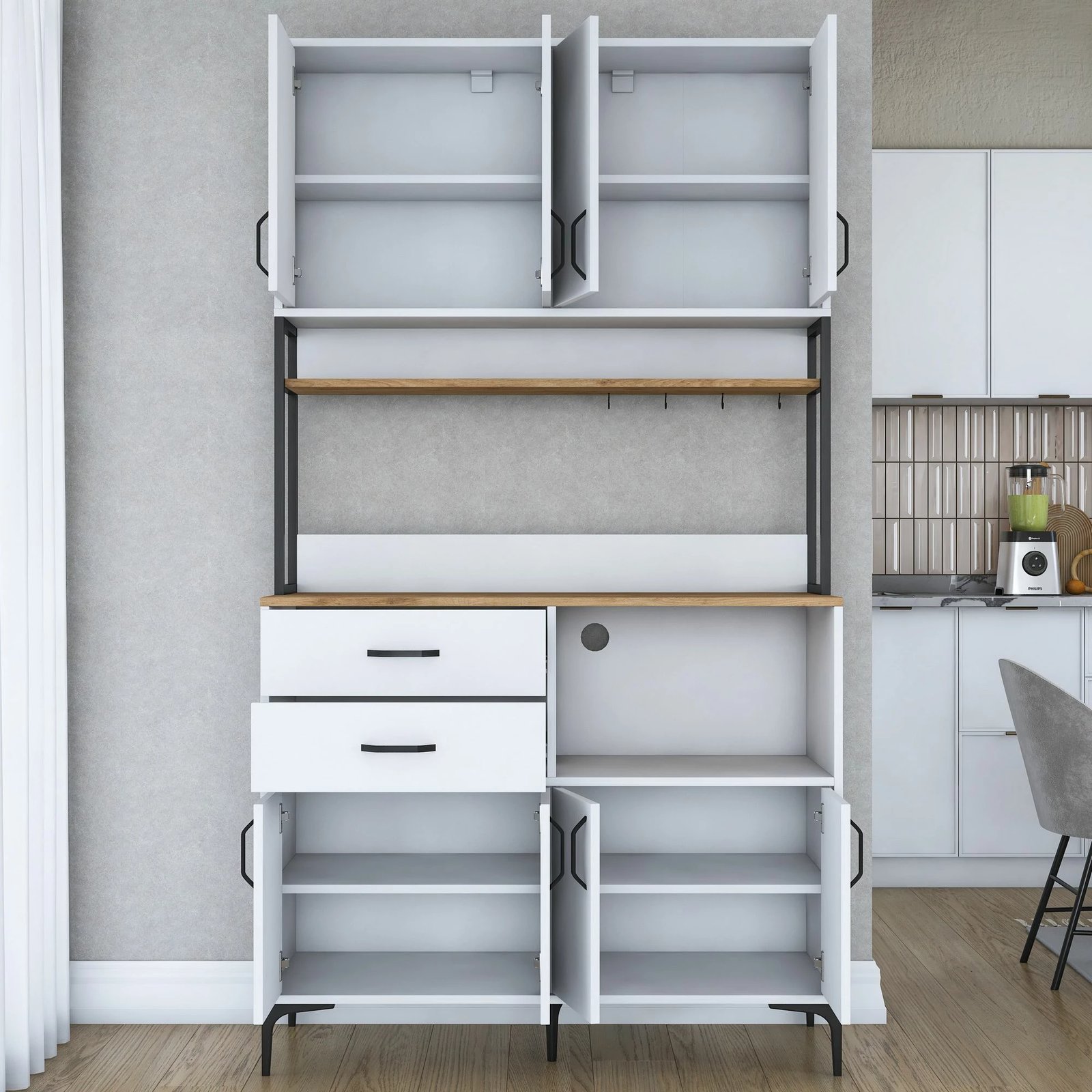 Dollap multifunksional Skye Decor, ngjyrë arr dhe e bardhë, JE209 - 3901