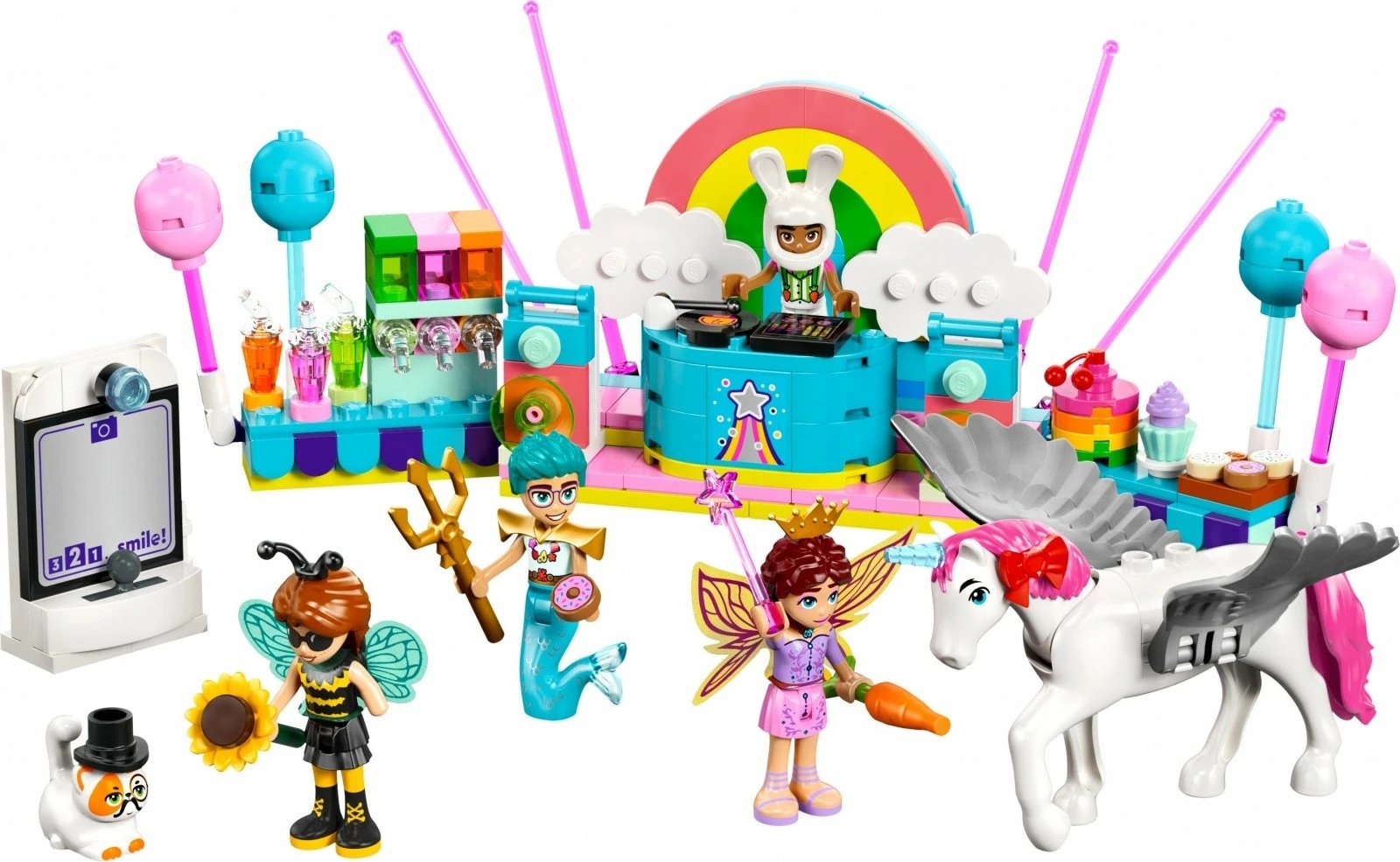 Set LEGO Friends 42661, Kostume Party me Njëbrirësh dhe Zanë, 261 pjesë