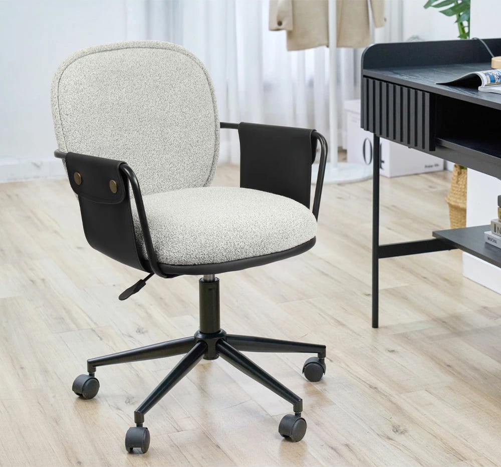 Karrige zyre Post, gri e zezë, 55x59x93 cm