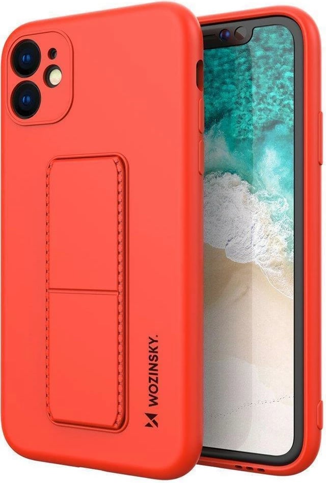 Mbështjellës Wozinsky Kickstand Case për Samsung Galaxy A22 5G, silikon, i kuq