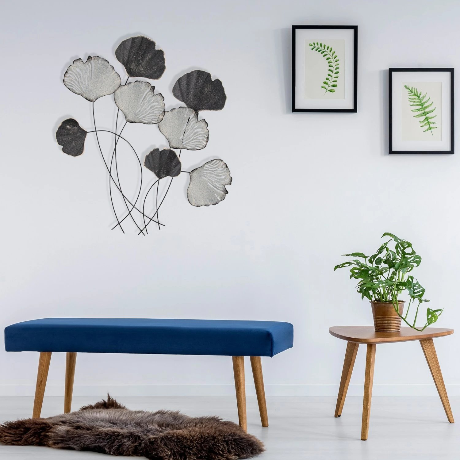 Aksesor dekorativ metalik për mur, Wallity Vuzuh 2, shumëngjyrësh, 76x5x70cm