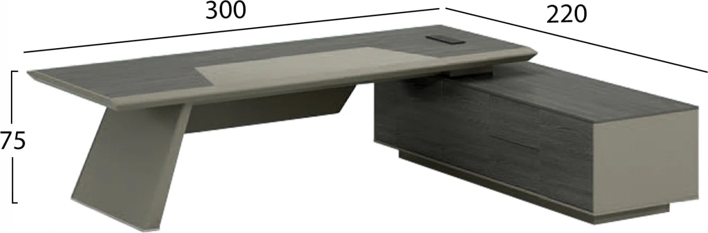 Zyre profesionale Lux Series 300x220x75 qoshe e djathtë ngjyrë mocha dhe hiri FH2114R