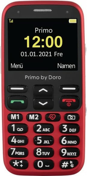 Celular Doro Primo 368, Bar, Single SIM, 5.84 cm (2.3"), 3 MP, 1000 mAh, Zi, Kuq